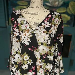 INC floral chiffon blouse